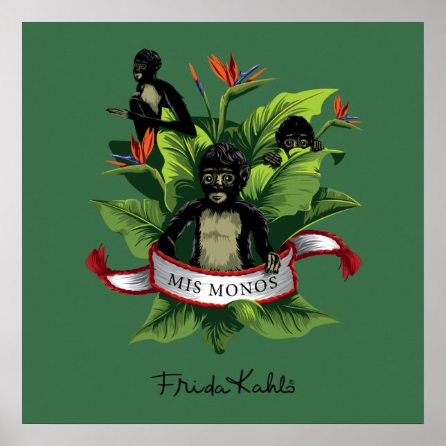 Poster Frida Kahlo | Mis Monos (Devant)