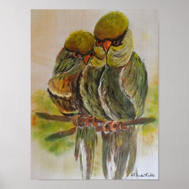 Poster Frida Kahlo Oiseaux peints (Devant)
