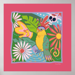 Poster Frida Kahlo Parrot Graphic