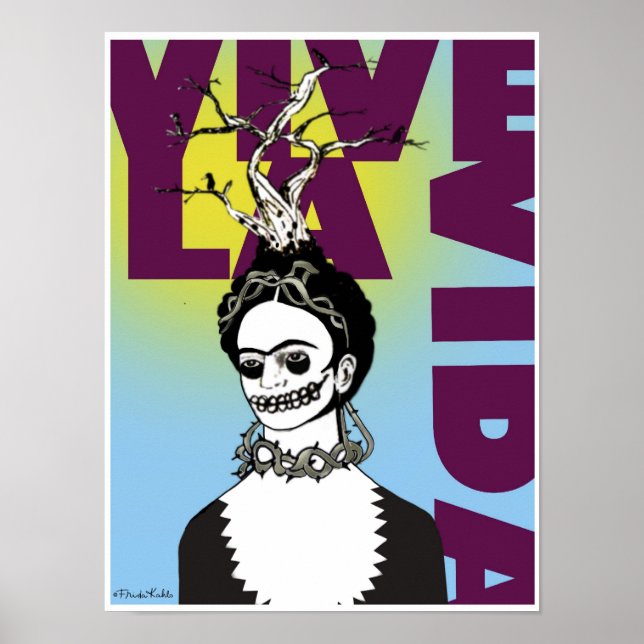 Poster Frida Kahlo Pop Art Portrait (Devant)