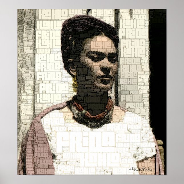 Poster Frida Kahlo Portrait textile (Devant)