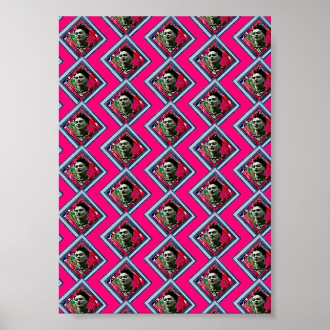 Poster Frida Kahlo Retro Denim Diamond (Devant)