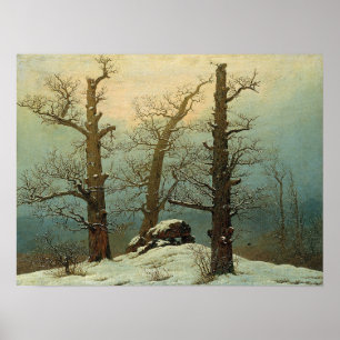 Poster Friedrich - Cairn dans la neige