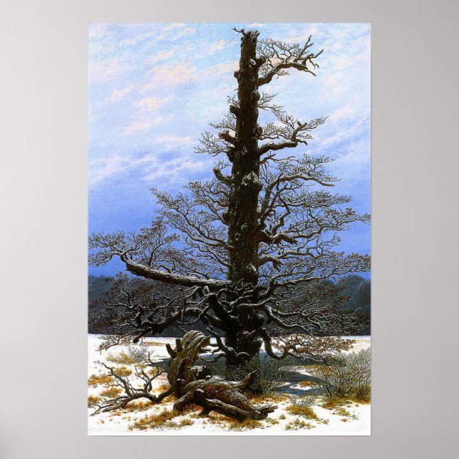 Poster Friedrich - Chêne Dans La Neige (Devant)