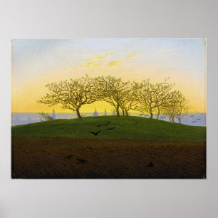 Poster Friedrich - Colline Et Terrain Fleuri Près De Dres