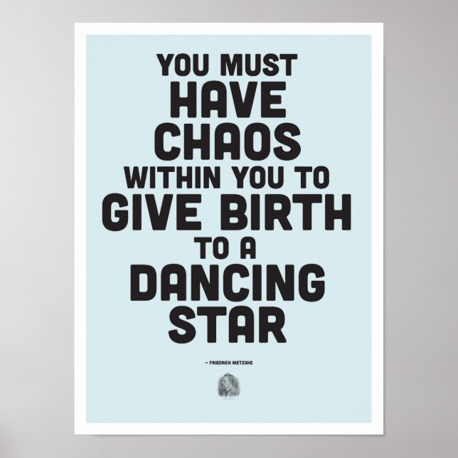 Poster Friedrich Nietzsche Citation Inspirationnelle - Po (Devant)