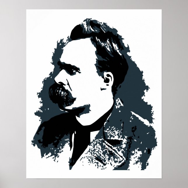 Poster Friedrich Nietzsche dessin vectoriel (Devant)