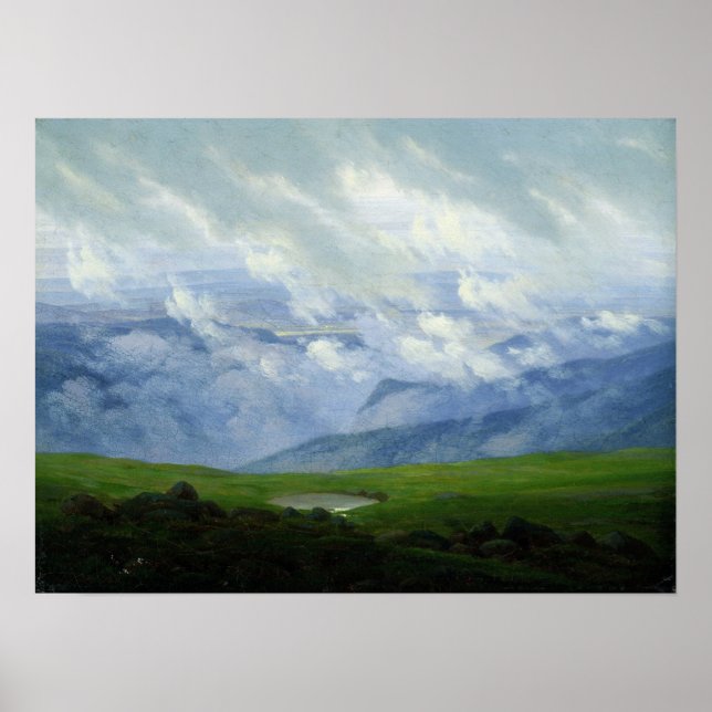 Poster Friedrich - Nuages Déroulants (Devant)
