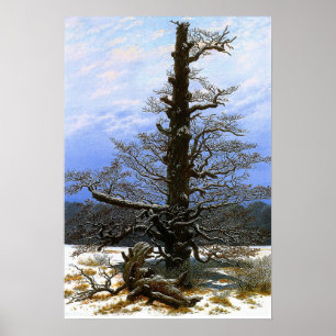 Poster Friedrich - Oak Tree In The Snow