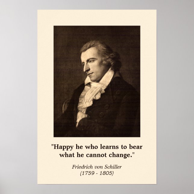 Poster Friedrich Schiller - Citation sur le bonheur (Devant)