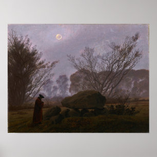 Poster Friedrich - Se promener au crépuscule