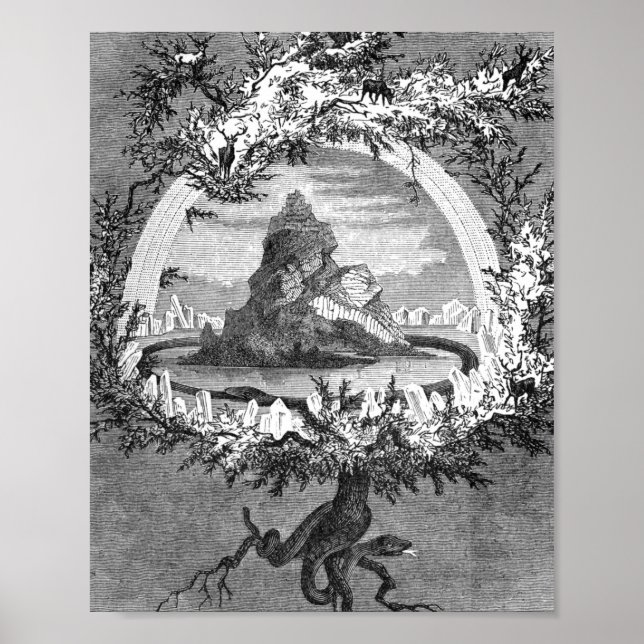 Poster Friedrich Wilhelm Les Cendres Yggdrasil Par Heine (Devant)