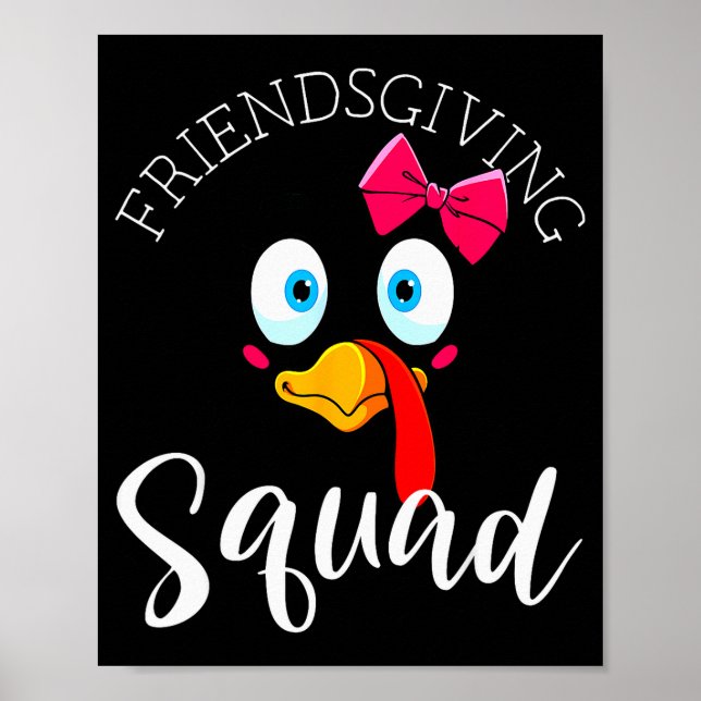 Poster Friendsgiving Squad Happy Thanksgiving Turkey Day  (Devant)