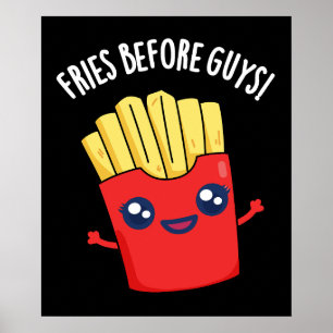 Poster Fries avant les gars drôle Fries Pun Dark BG