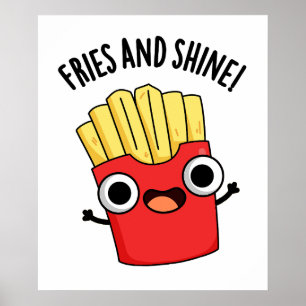 Poster Fries Et Brillantes Puns De Nourriture Drôle