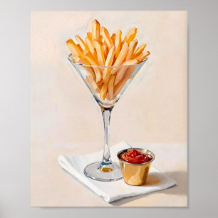 Poster Fries françaises en verre Martini