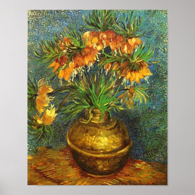 Poster Fritillons dans un Vase Van Gogh Art (Devant)