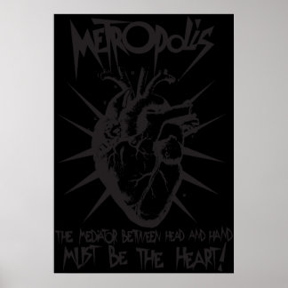 Poster Fritz Langs Metropolis Le médiateur entre la main