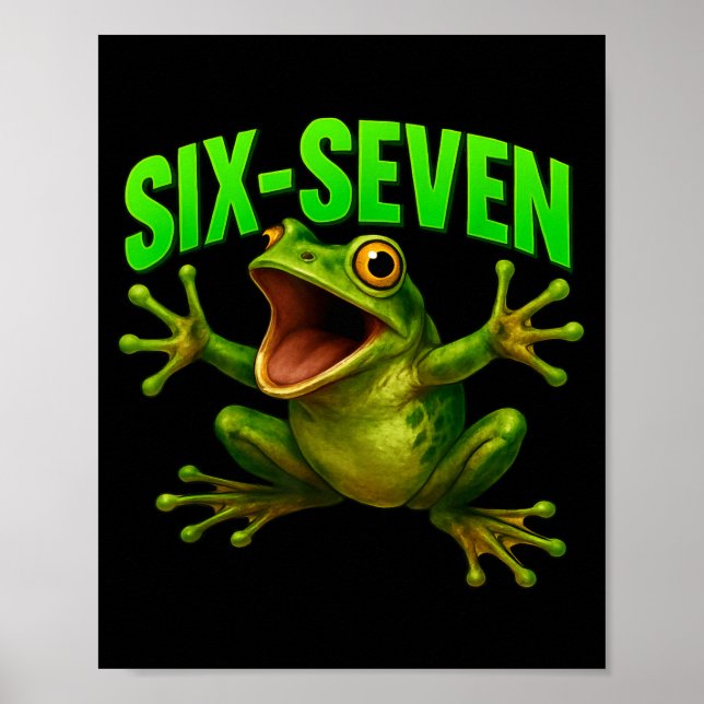 Poster Frog 67 Meme Six Seven Funny Gen Alpha  (Devant)