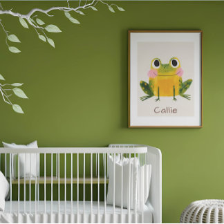 Poster Frog Nursery Name Wall Art Print