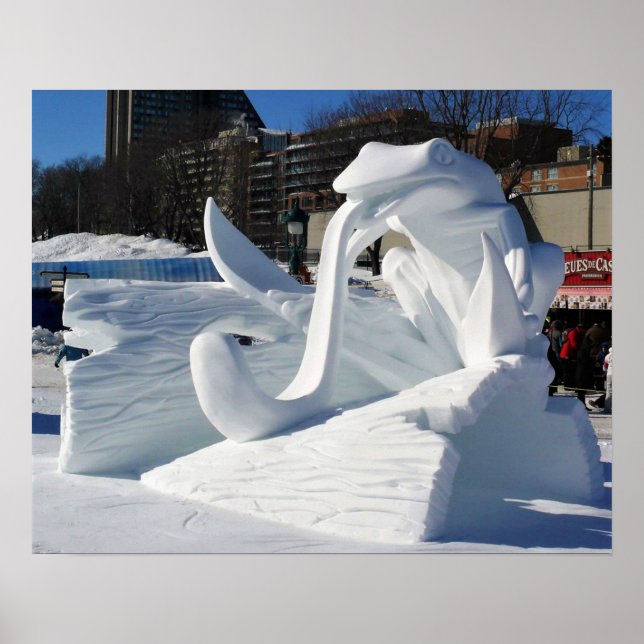 Poster Frog Snow Sculpture, Québec, Canada (Devant)