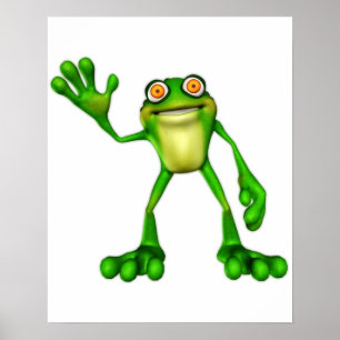Poster Froggie la chouette grenouille à caricatures