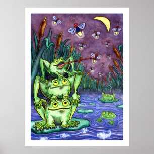 Poster Froggy Night - Animaux - 18 x 24