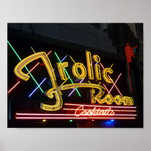 Poster Frolic Room Cocktail Lounge Panneau néon
