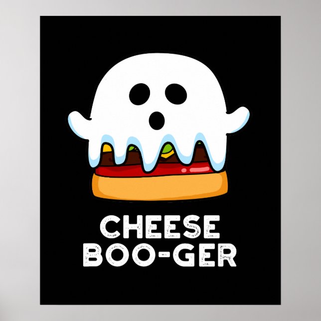Poster Fromage Boo ger Funny Ghost Pun Dark BG (Devant)