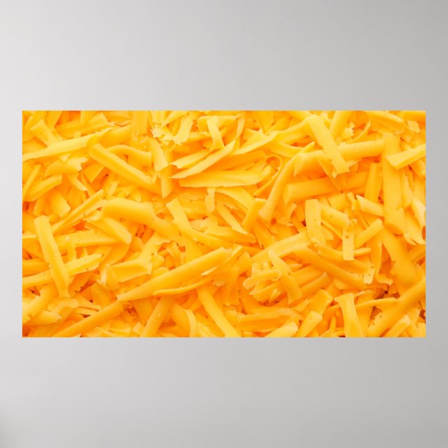 Poster fromage cheddar râpé vue du haut (Devant)