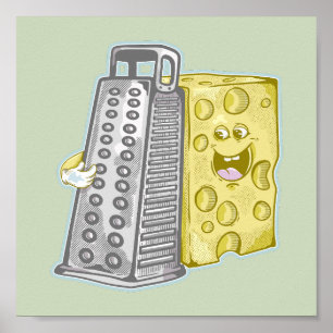 Poster Fromage râpé avec raidiste