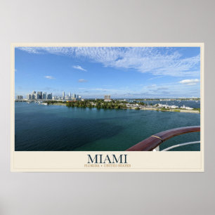Poster Front de mer de Miami depuis l'eau