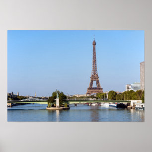 Poster Front de Seine et tour Eiffel - Paris, France
