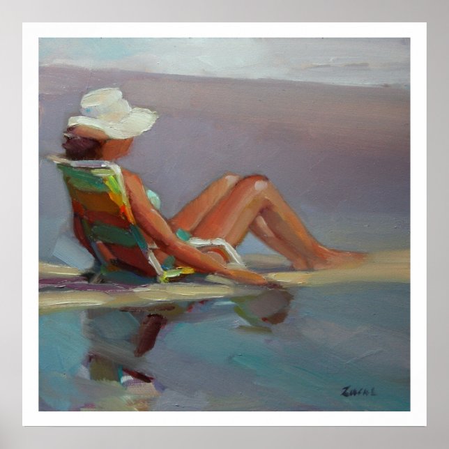 Poster Front Row Sea - Femme à la plage (Devant)