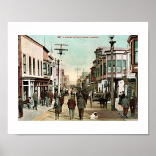 Poster Front St., Nome, Alaska c1910 Vintage