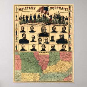 Poster Frontière de guerre civile Portraits militaires 1