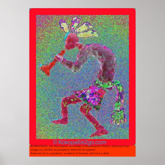 POSTER FRONTIÈRE ROUGE MYSTIQUE KOKOPELLI (Devant)