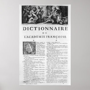 Poster Frontispice pour le dictionnaire d'académie