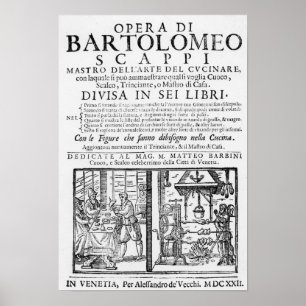 Poster Frontispiece à cuisiner livre de Bartolomeo Scappi