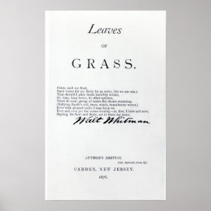 Poster Frontispiece aux "Feuilles d'herbe"