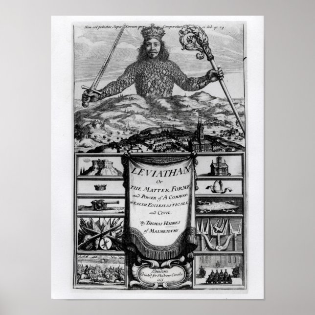Poster Frontispiece par Thomas Hobbes de Malmesbury (Devant)