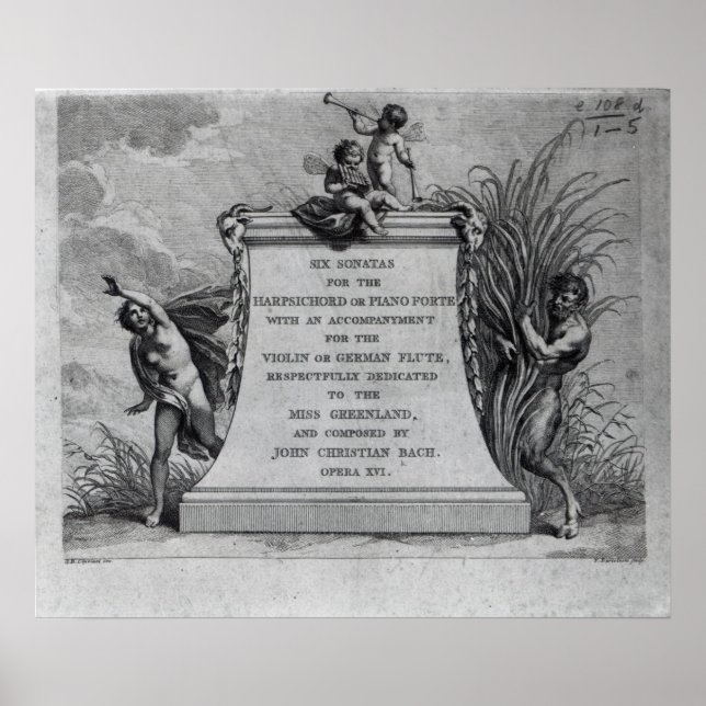 Poster Frontispiece pour six sonates de John (Devant)