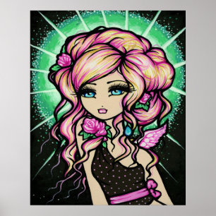 Poster Frosted Rose Angel Fairy Fantasy Art
