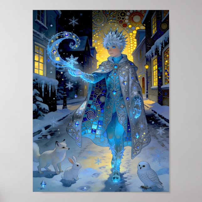 Poster Frostmaker of a Moonlit Street – A Winter Portrait (Devant)