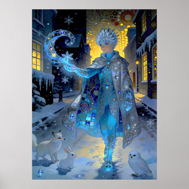 Poster Frostmaker of a Moonlit Street – A Winter Portrait (Devant)