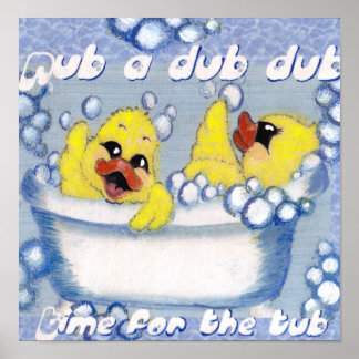 Poster frotter un dub mignon canards dans une baignoire