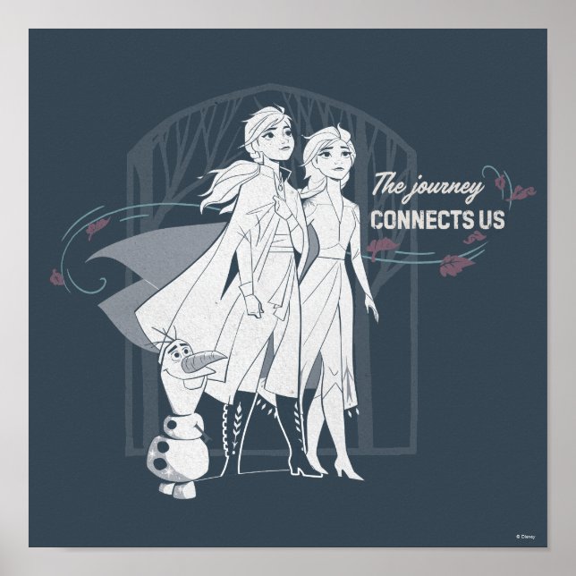 Poster Frozen 2 : Anna & Elsa | Le voyage nous connecte (Devant)