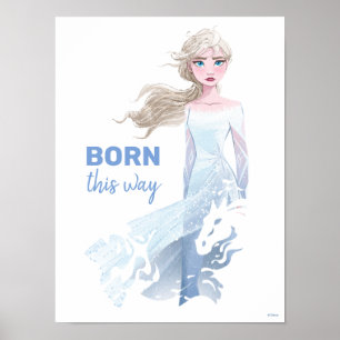 Poster Frozen 2 : Illustration de l'aquarelle Elsa