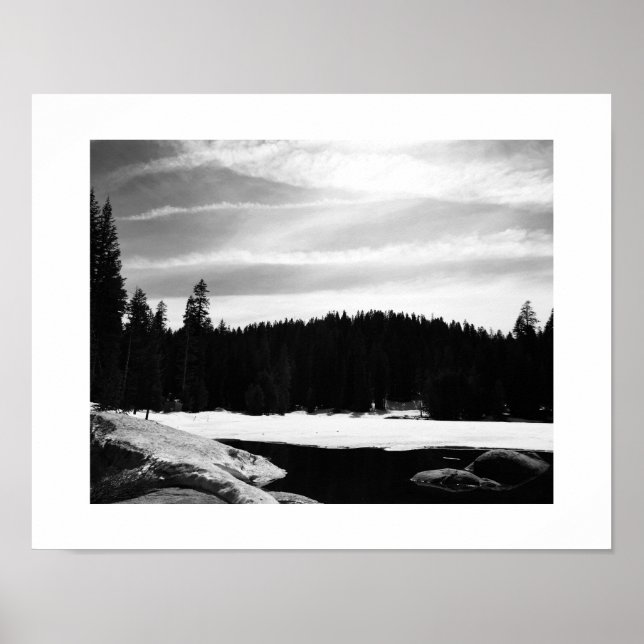 Poster Frozen Lake Photographie noir et blanc (Devant)