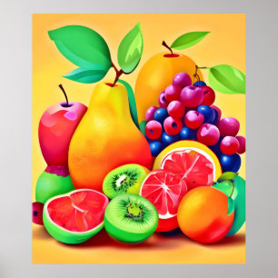 Poster Fruit coloré Medley